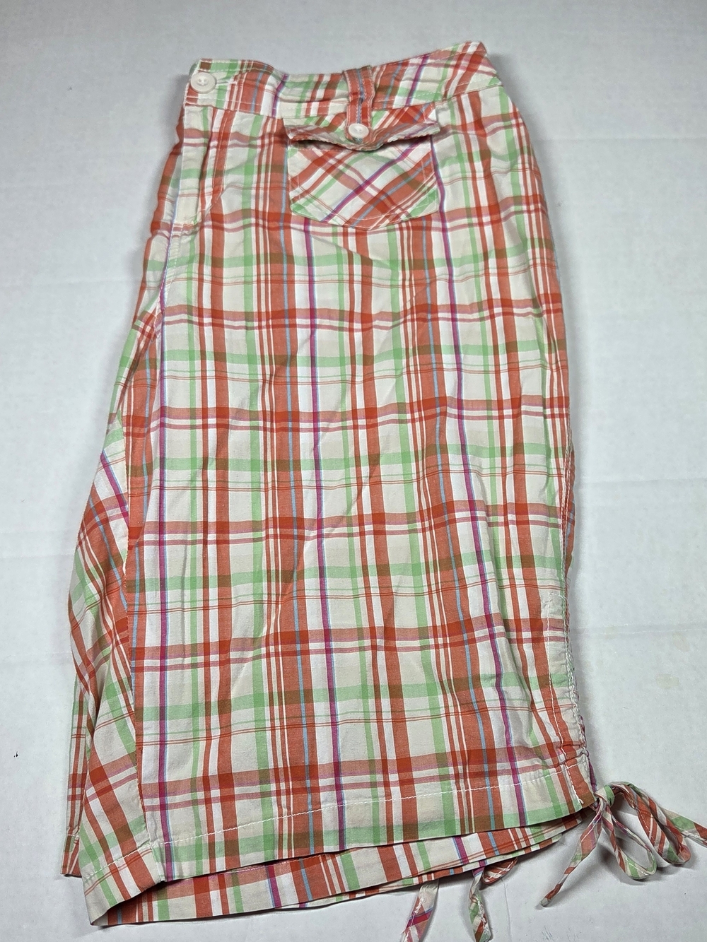 Cato Woman Bermuda Plaid Shorts Multicolor 16W Cotton Spandex‎ Stretch Pockets - Picture 9 of 9